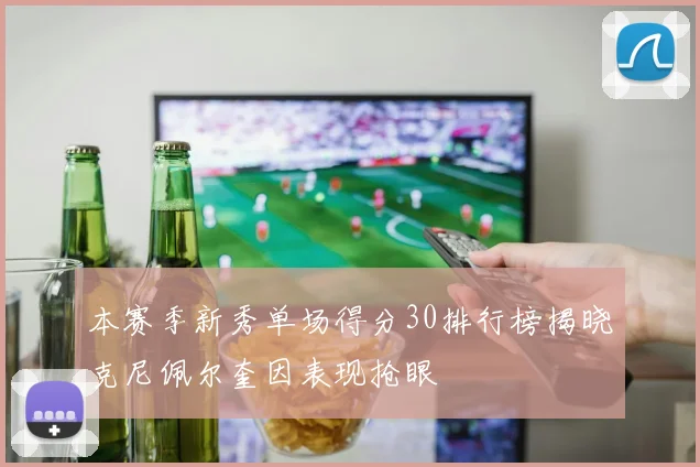 本赛季新秀单场得分30排行榜揭晓克尼佩尔奎因表现抢眼